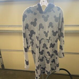 Cozy Gray Hoodie with Mouse Ears Pattern